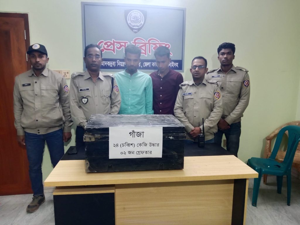 গাঁজাসহ দুইজন গ্ৰেফতার