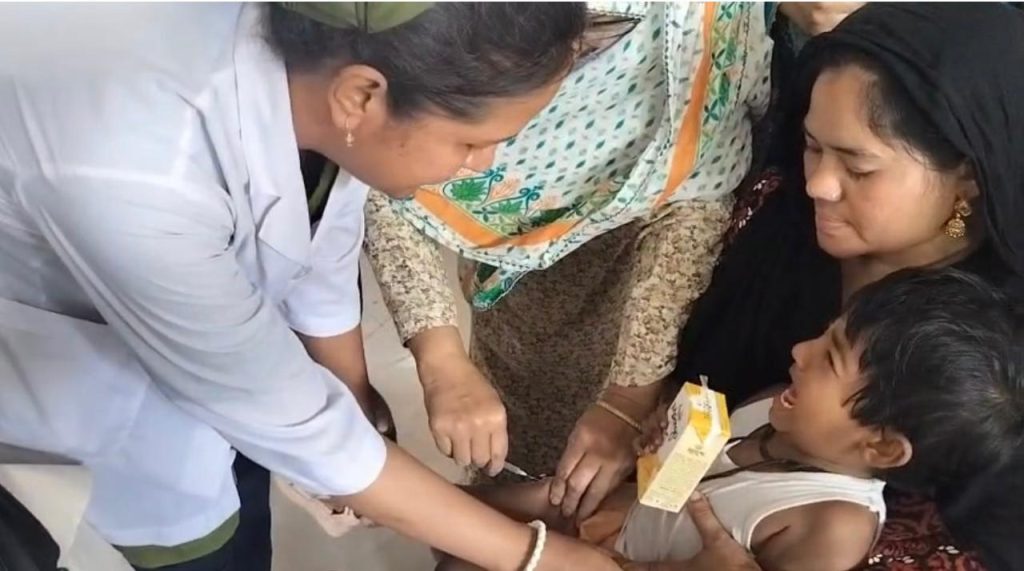 হাম টিকাদান